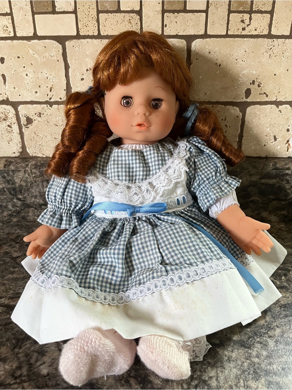 Baby Doll With Pigtail Wig